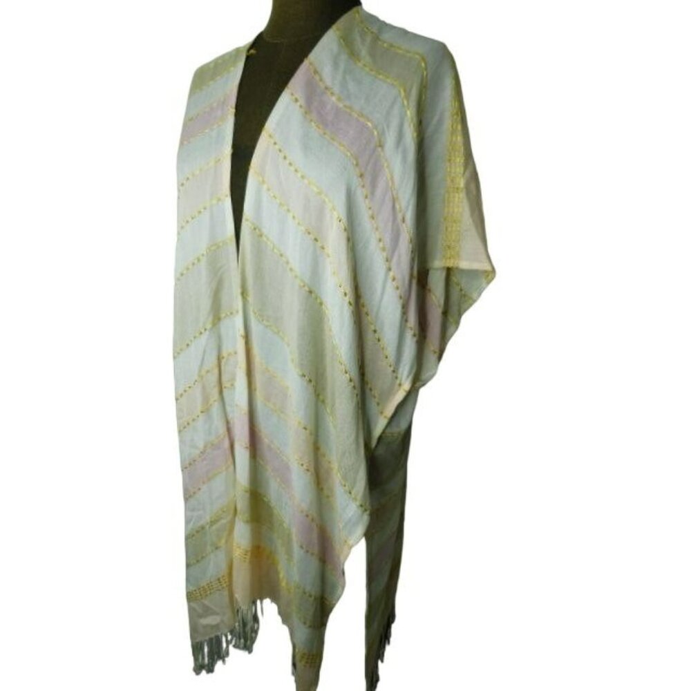 Nordstrom 14th & Union One Size Boho Fringed Wrap Style Top Jacket NWT - Picture 2 of 2
